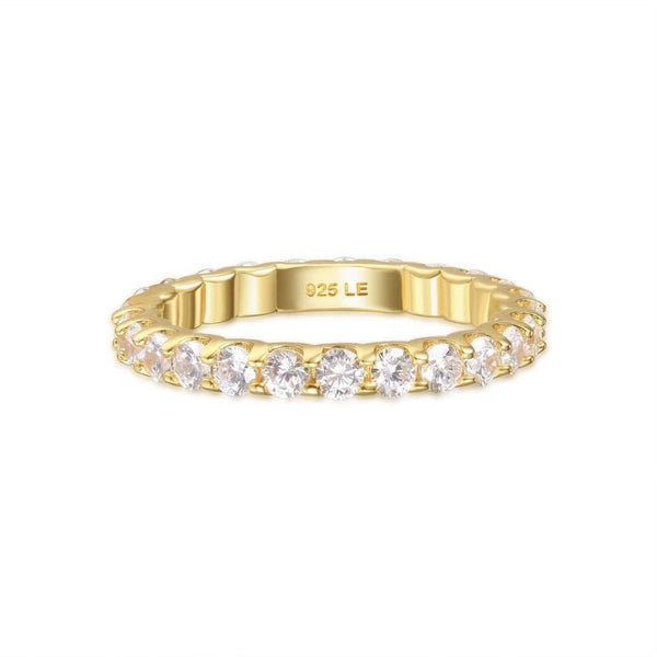 Giloria 2 Carat Round Brilliant Eternity Moissanite Band in 18K Yellow Gold