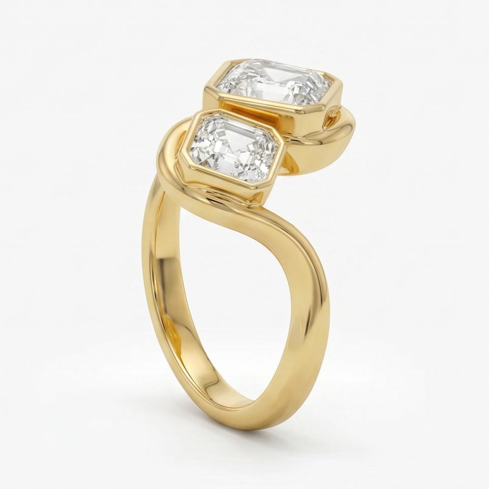 Ellaaelea 2 Carat Moissanite Ring - Gold