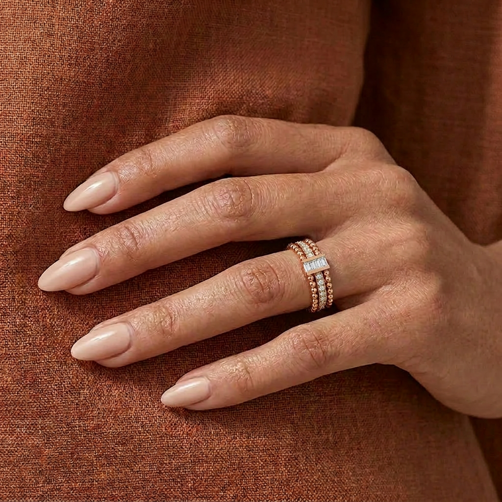 18K Rose Gold Plated, 10K Solid Rose Gold