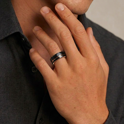 Yestriel Band in Tungsten Carbide - Blackrhodium