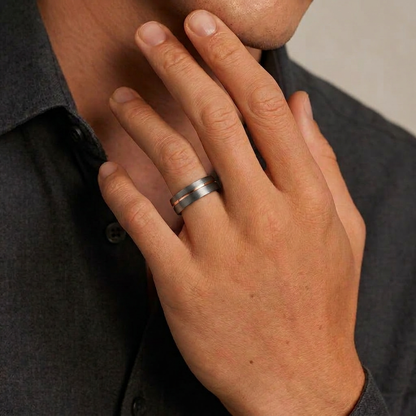 Delyrien Band in Tungsten Carbide - Blackrhodium