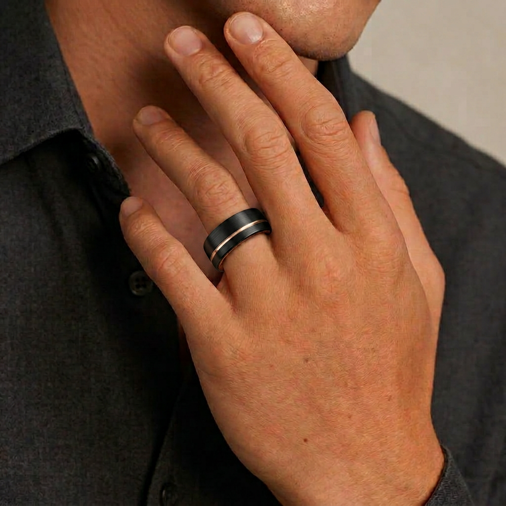 Galdoria Band in Tungsten Carbide - Blackrhodium