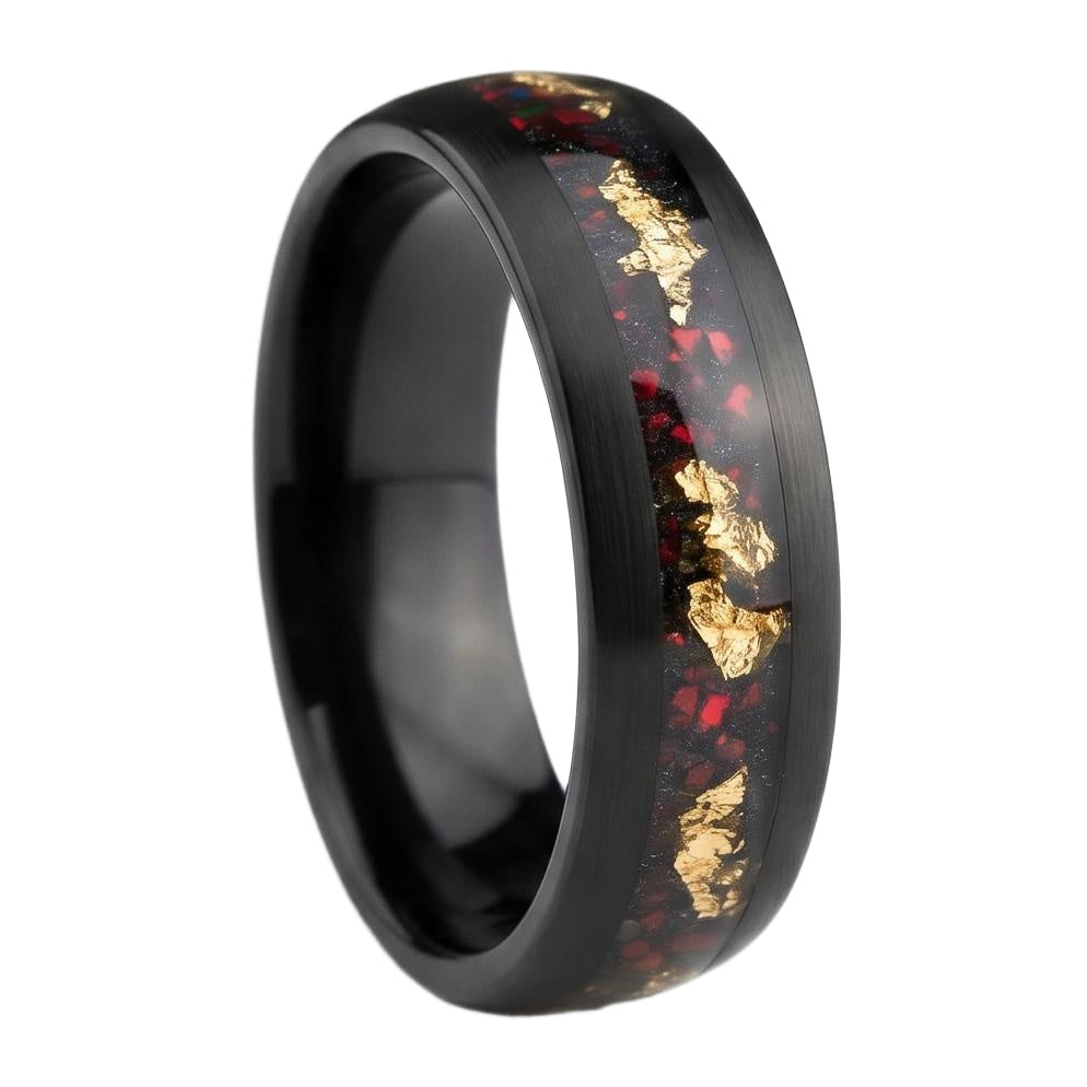 Aureliel Opal Band - Blackrhodium