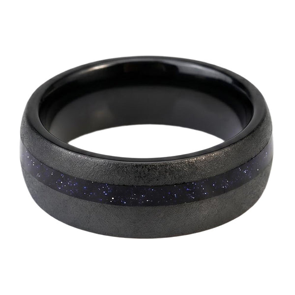 Nothriel Sandstone Band in Tungsten Carbide - Blackrhodium