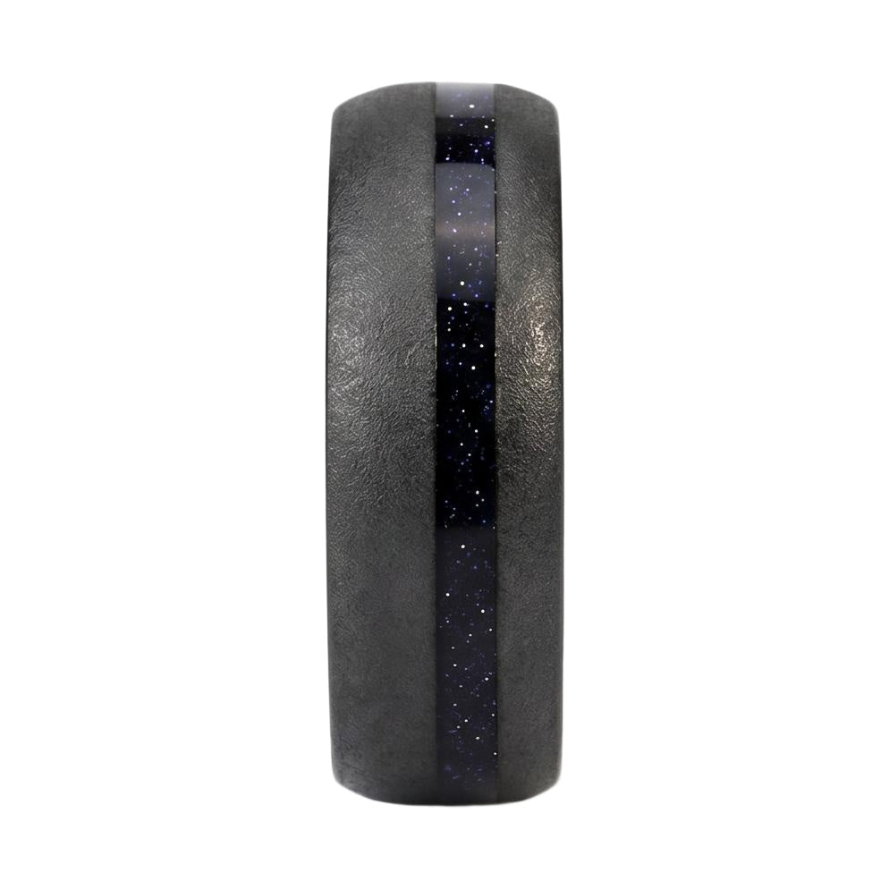 Nothriel Sandstone Band in Tungsten Carbide - Blackrhodium