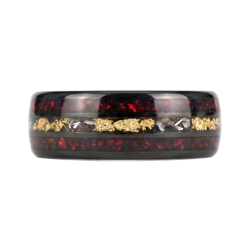 Glinthia Opal Band - Blackrhodium