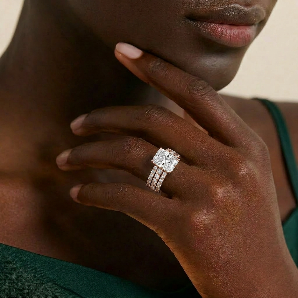 18K Rose Gold Plated, 10K Solid Rose Gold