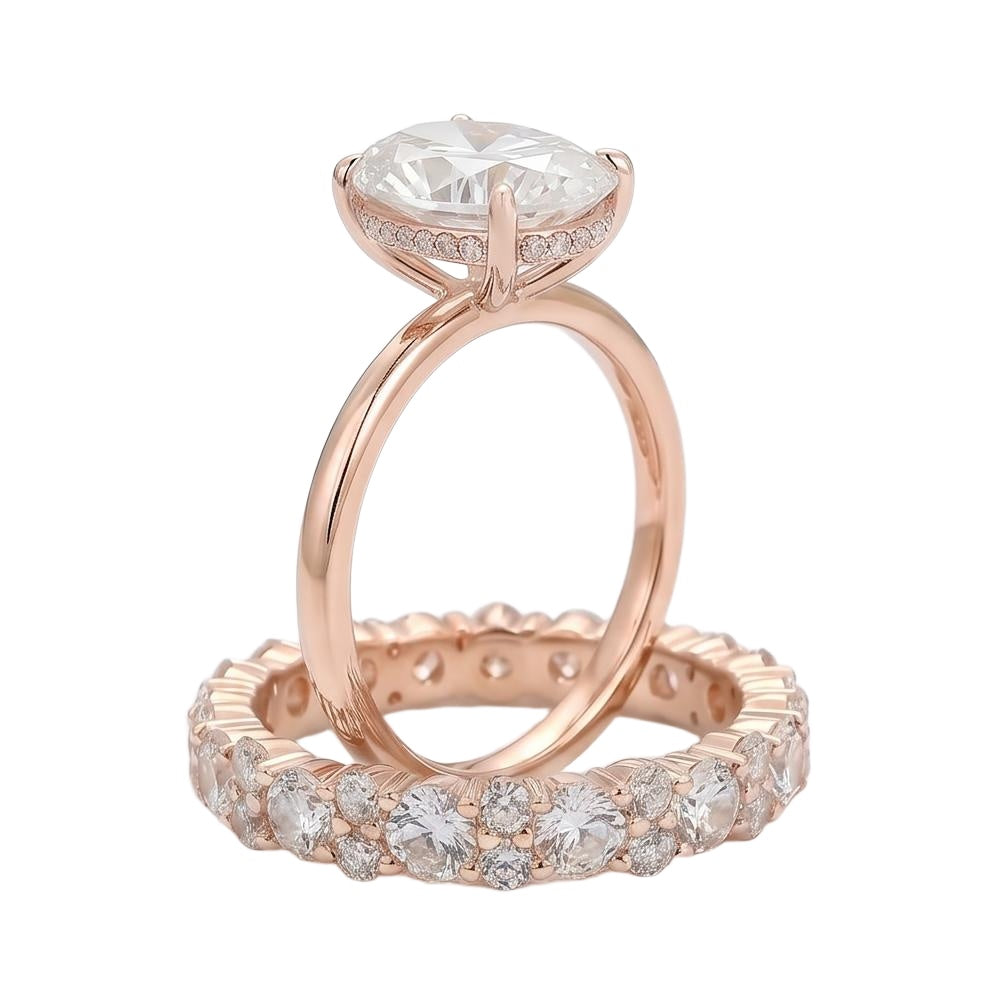 18K Rose Gold Plated, 10K Solid Rose Gold