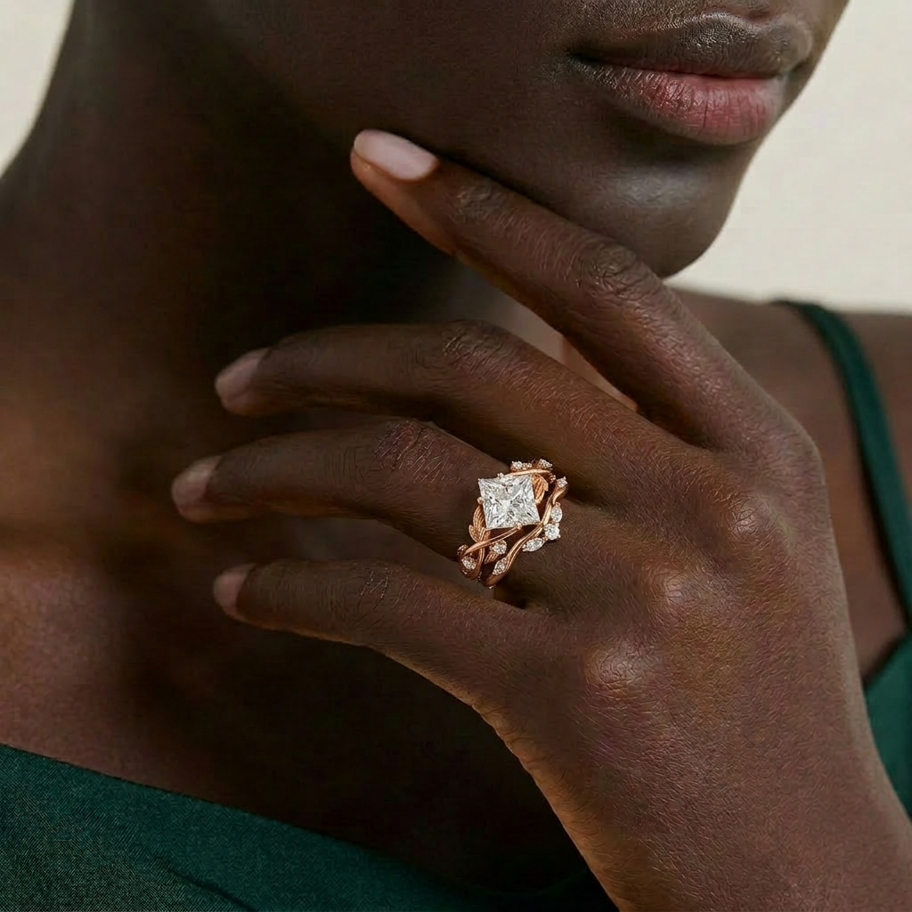 18K Rose Gold Plated, 10K Solid Rose Gold