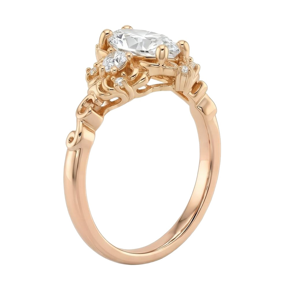 18K Rose Gold Plated, 10K Solid Rose Gold