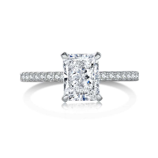 Celendrisa 2 Carat Radiant Solitaire Moissanite Ring in 925 Silver