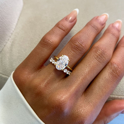 Giloria 2 Carat Round Brilliant Eternity Moissanite Band in 18K Yellow Gold