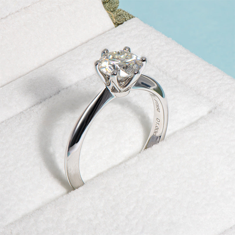Ilyndra 5 Carat Round Brilliant Solitaire Moissanite Ring in 925 Silver