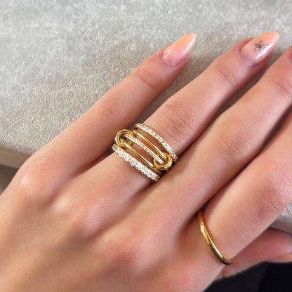 Raelawen 0.2 Carat Round Brilliant Eternity Moissanite Band in 18K Yellow Gold