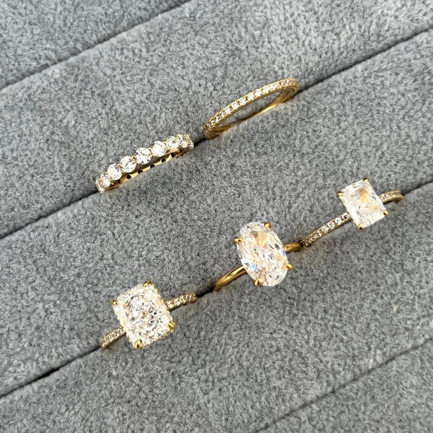 Giloria 2 Carat Round Brilliant Eternity Moissanite Band in 18K Yellow Gold