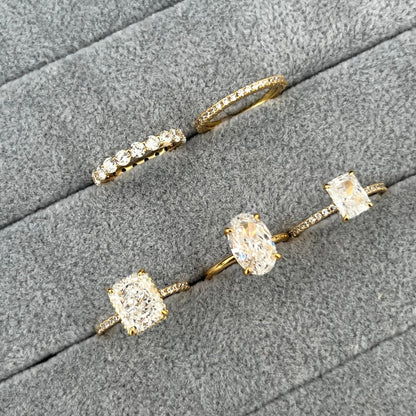 Giloria 2 Carat Round Brilliant Eternity Moissanite Band in 18K Yellow Gold