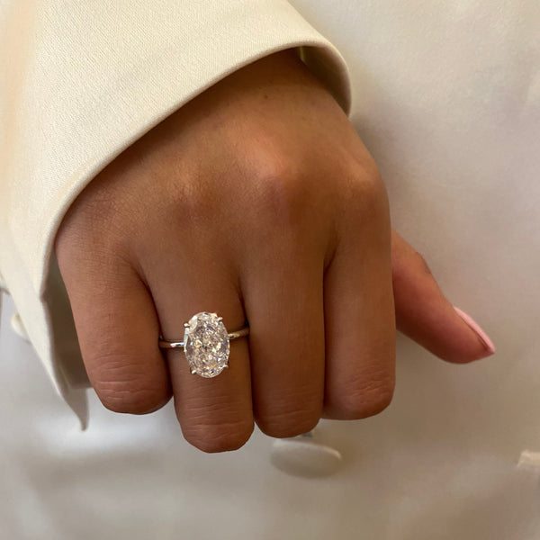 Mirenwen 3 Carat Oval Solitaire Moissanite Ring in 925 Silver