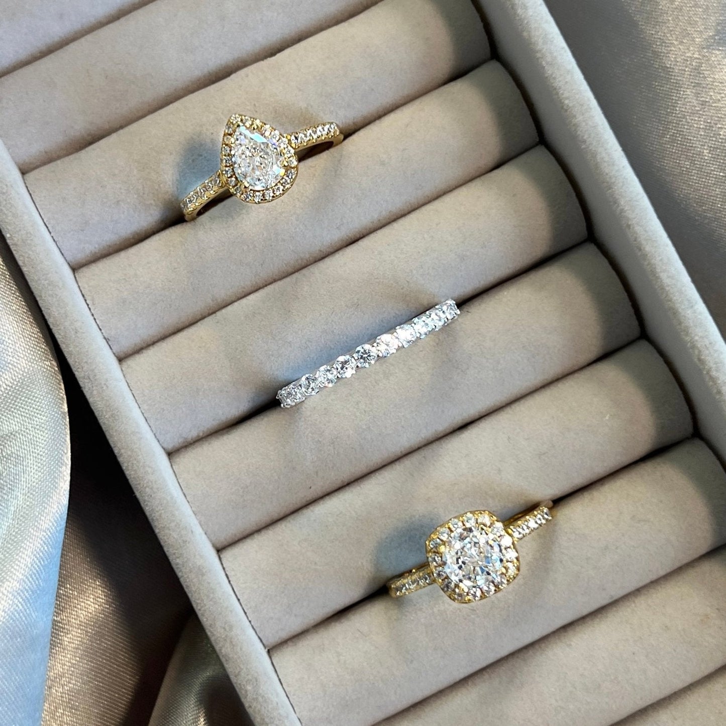 Xoraviel 2 Carat Round Brilliant Eternity Moissanite Band in 925 Silver