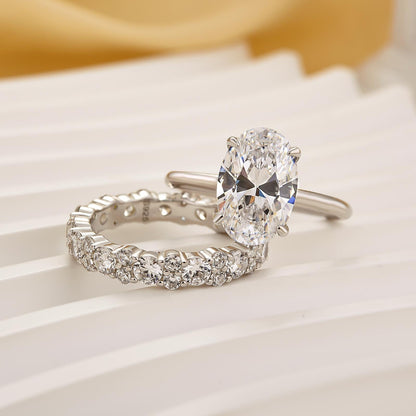 Lorianwen 4 Carat Oval Stackable Moissanite Ring