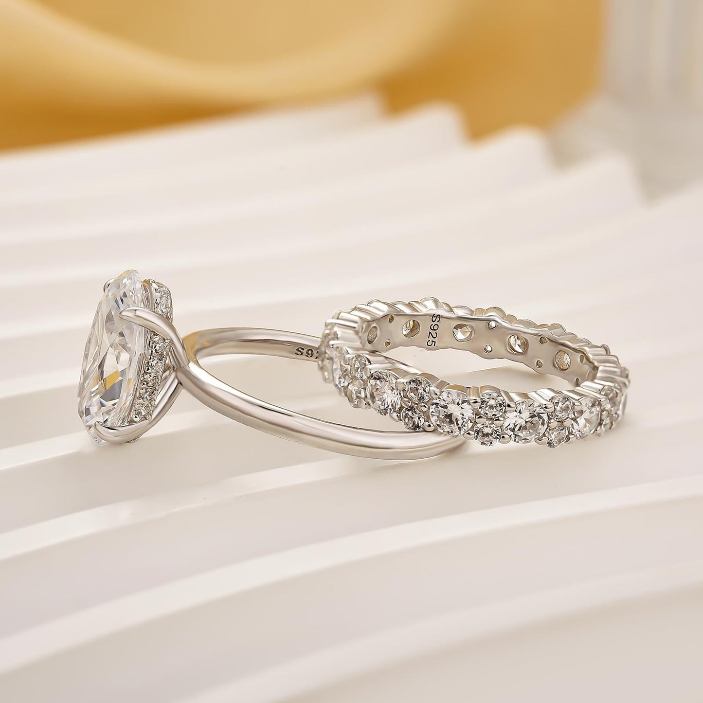 Lorianwen 4 Carat Oval Stackable Moissanite Ring