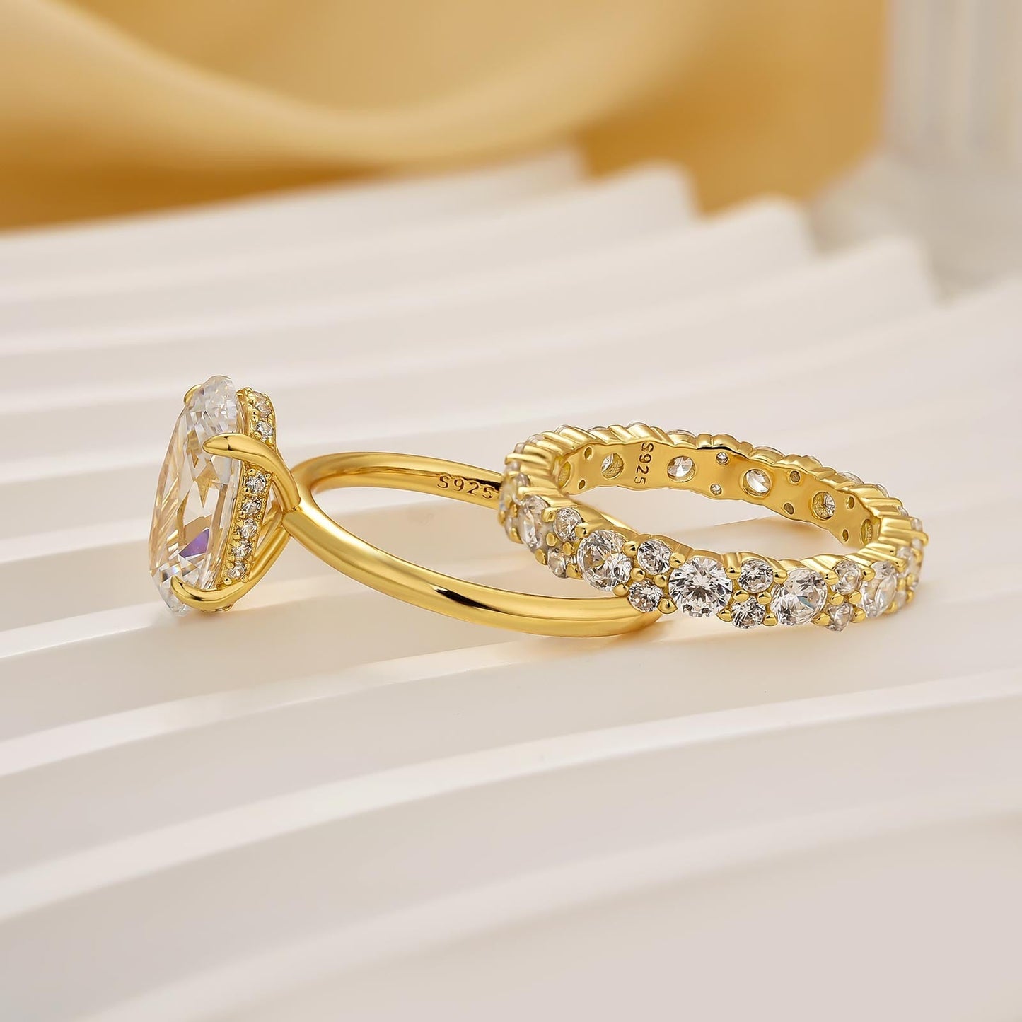 Lorianwen 4 Carat Oval Stackable Moissanite Ring