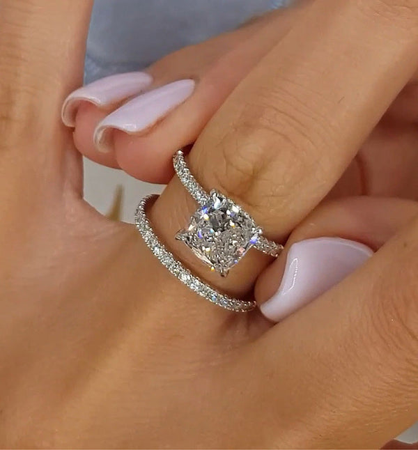 Althriel 3 Carat Cushion Stackable Moissanite Ring
