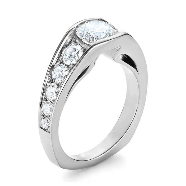Gildariel 3 Carat Round Brilliant Half Eternity Moissanite Band