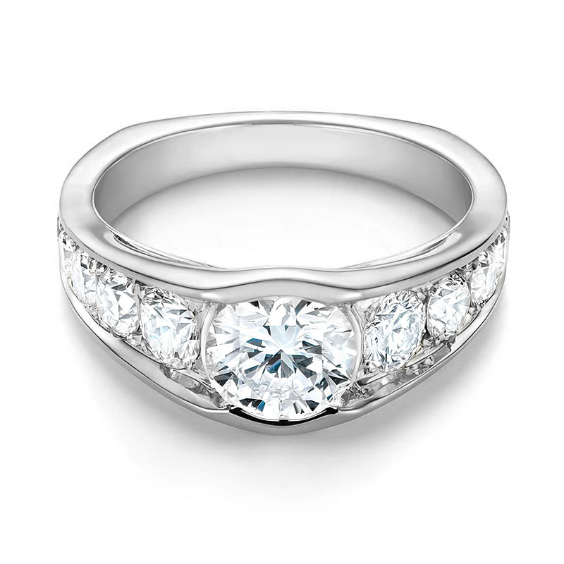Gildariel 3 Carat Round Brilliant Half Eternity Moissanite Band