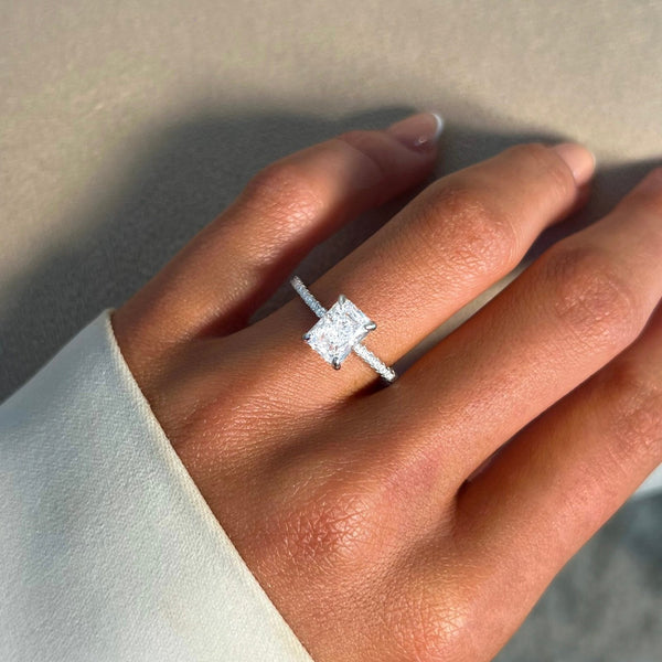 Ylindra 2 Carat Radiant Solitaire Moissanite Ring in 925 Silver