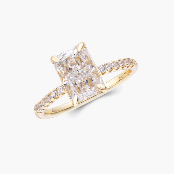 Yeloria 2.3 Carat Radiant Solitaire Moissanite Ring in 925 Silver