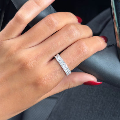Kethriel 1.5 Carat Radiant Eternity Moissanite Band in 925 Silver