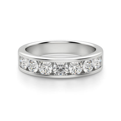 Rhovariel 1 Carat Round Brilliant Half Eternity Moissanite Band in 925 Silver