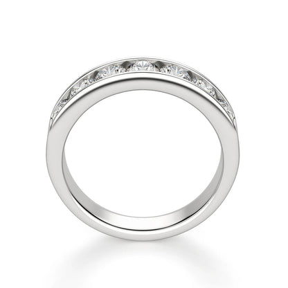 Rhovariel 1 Carat Round Brilliant Half Eternity Moissanite Band in 925 Silver