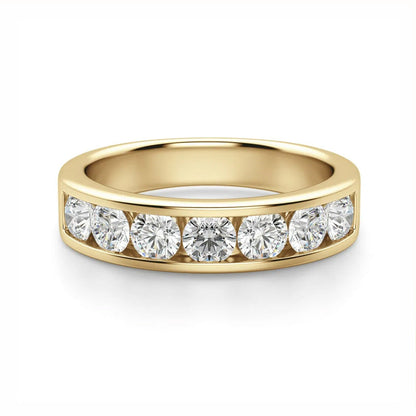 Rhovariel 1 Carat Round Brilliant Half Eternity Moissanite Band in 925 Silver