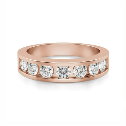 Rhovariel 1 Carat Round Brilliant Half Eternity Moissanite Band in 925 Silver
