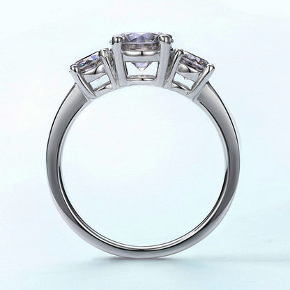 Cariniel 4 Carat Round Brilliant Three-stone Moissanite Ring