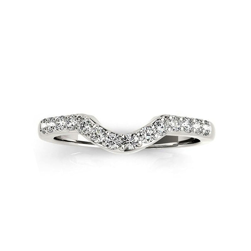 Ulenria 0.4 Carat Round Brilliant Half Eternity Moissanite Band in 925 Silver