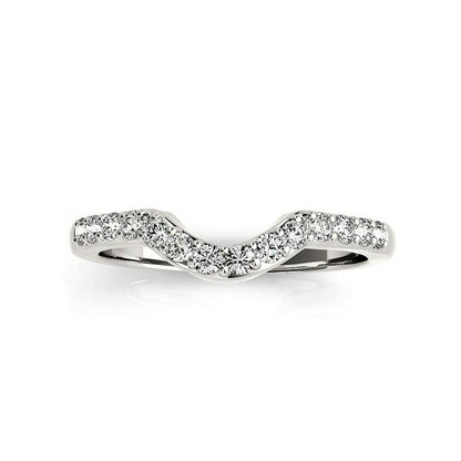 Ulenria 0.4 Carat Round Brilliant Half Eternity Moissanite Band in 925 Silver