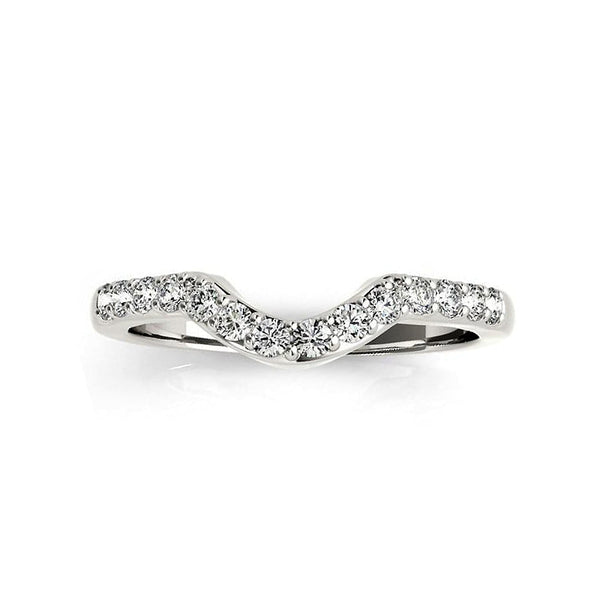 Ulenria 0.4 Carat Round Brilliant Half Eternity Moissanite Band in 925 Silver