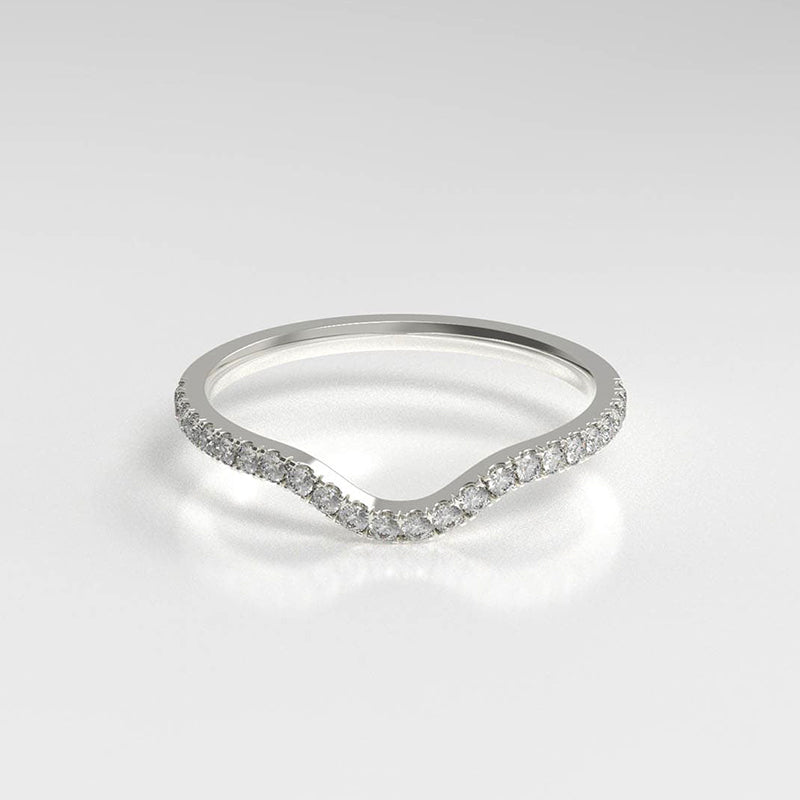 Ulenria 0.4 Carat Round Brilliant Half Eternity Moissanite Band in 925 Silver