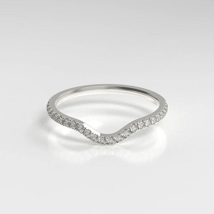 Ulenria 0.4 Carat Round Brilliant Half Eternity Moissanite Band in 925 Silver