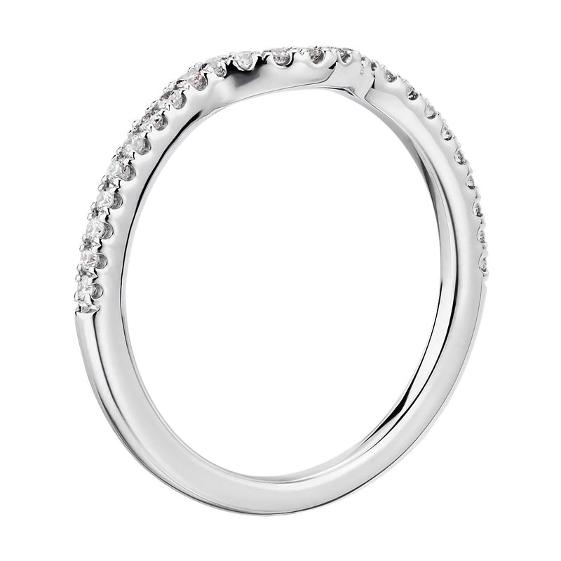 Ulenria 0.4 Carat Round Brilliant Half Eternity Moissanite Band in 925 Silver