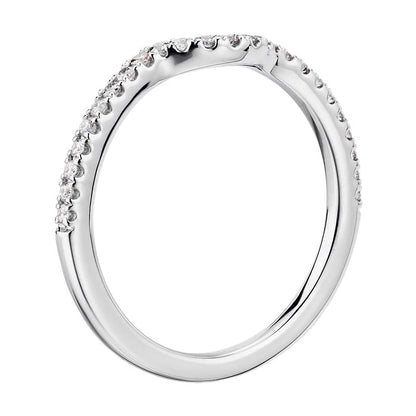 Ulenria 0.4 Carat Round Brilliant Half Eternity Moissanite Band in 925 Silver
