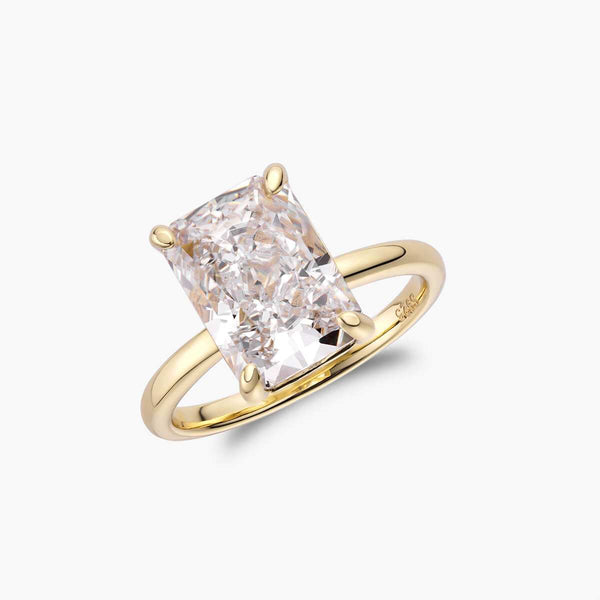 4-carat moissanite daia ring solitaire engagement with gold band