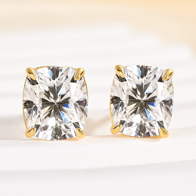 Lethrien 2 Carat Cushion Moissanite Earrings