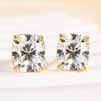 Lethrien 2 Carat Cushion Moissanite Earrings