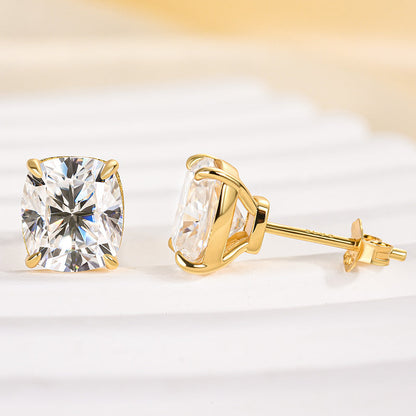 Lethrien 2 Carat Cushion Moissanite Earrings