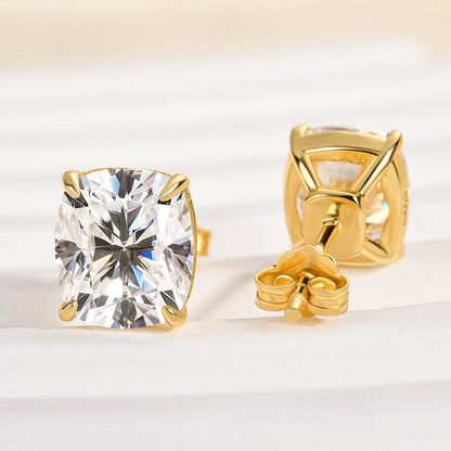 Lethrien 2 Carat Cushion Moissanite Earrings