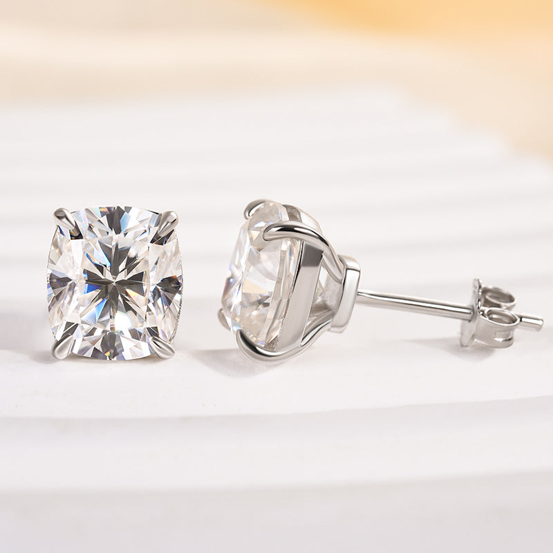 Lethrien 2 Carat Cushion Moissanite Earrings