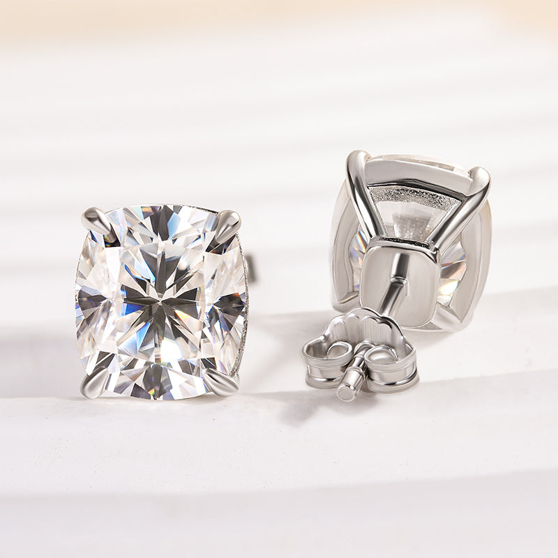 Lethrien 2 Carat Cushion Moissanite Earrings
